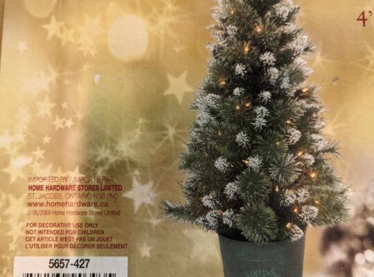 4ft frosted shimmering porch tree