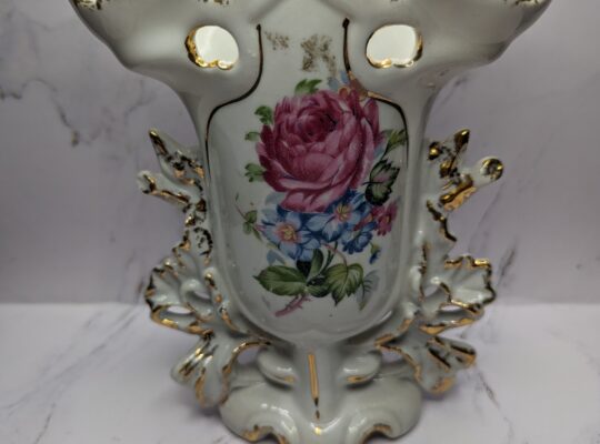 Vintage Moss Rose French Wedding Pedestal VAS