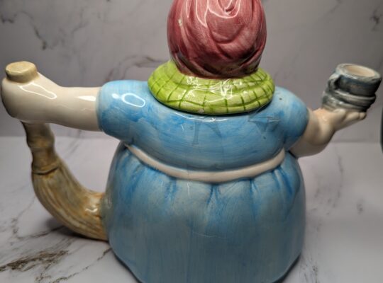 Vintage Housemaid Holding Broom & Teacup Cera