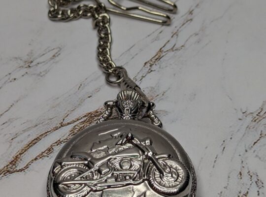 Vintage Alloy Motorcycle  Pocket Watch