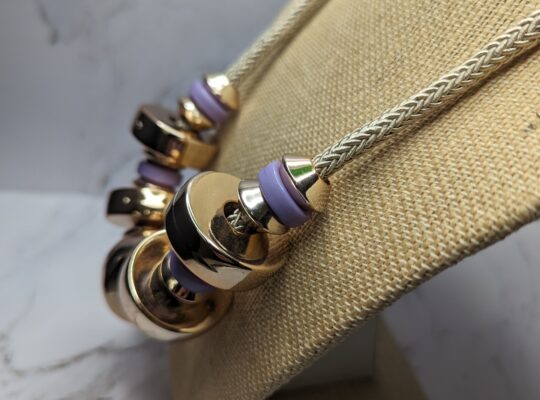 Purple Gold Chunky Necklace