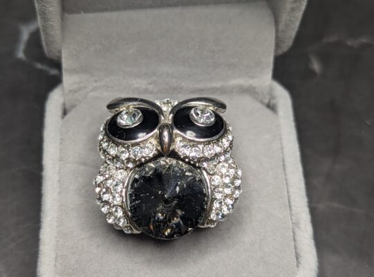 Owl Simulated Diamond Ring