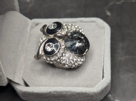 Owl Simulated Diamond Ring