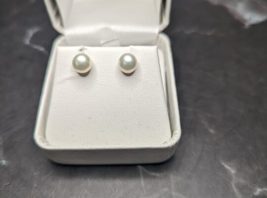 White Pearl Stud Earrings
