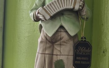 Accordion playing clown