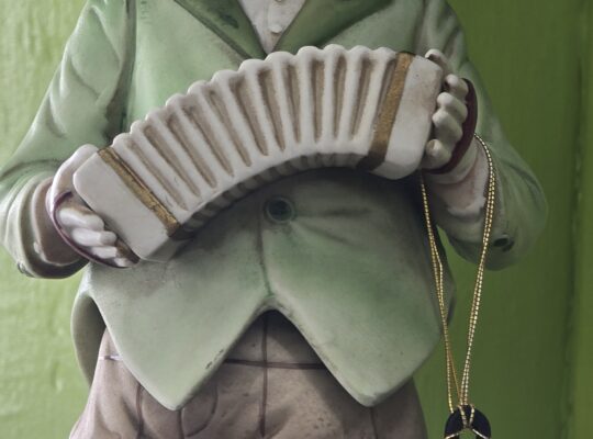 Accordion playing clown
